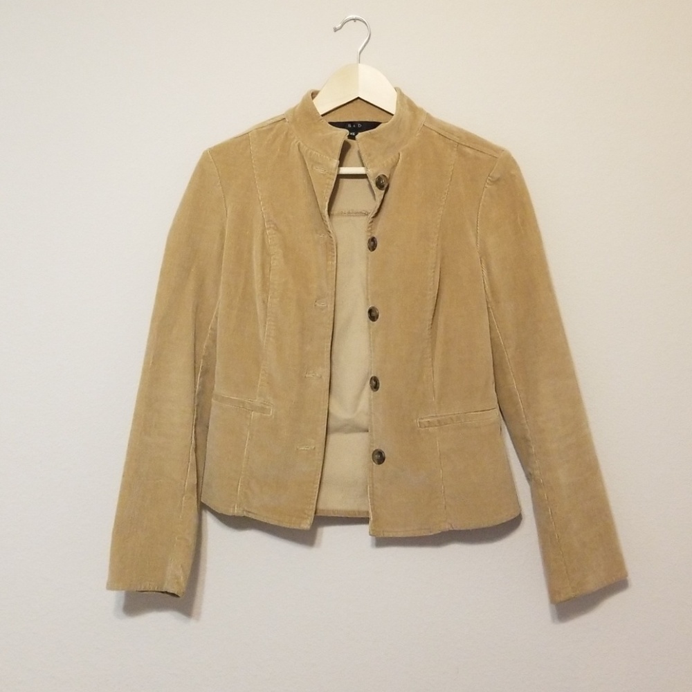 S & D Camel Corduroy Button Up Jacket Size XS